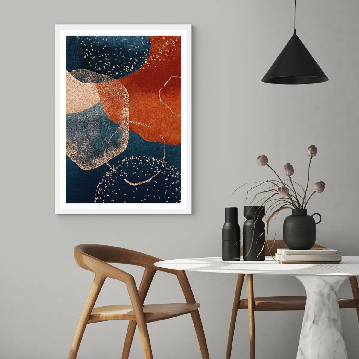 Affisch i vit ram - Existensens lätthet - 40x50 cm