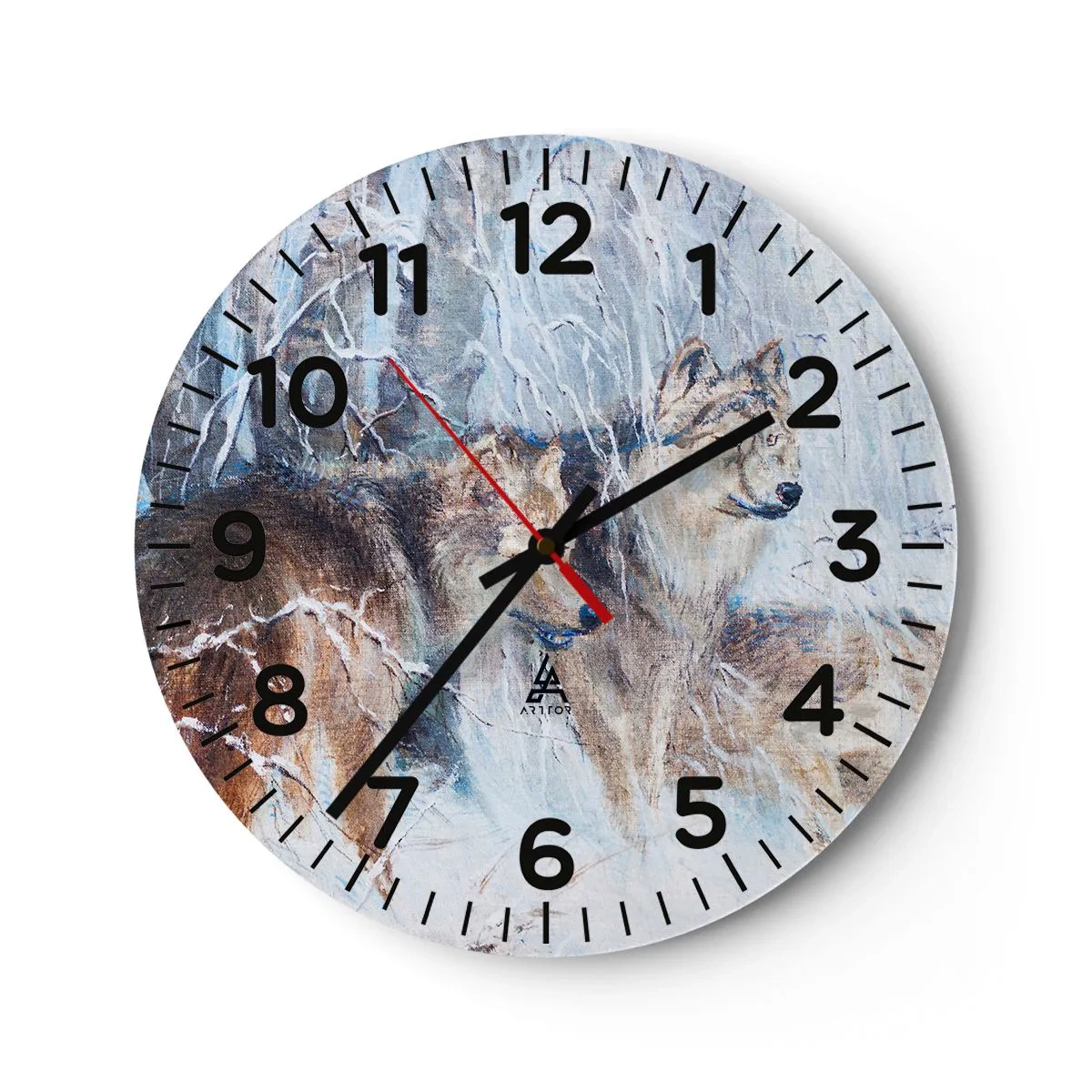 Väggklocka - Klocka på glas - Akta! Någon kommer - 40x40 cm