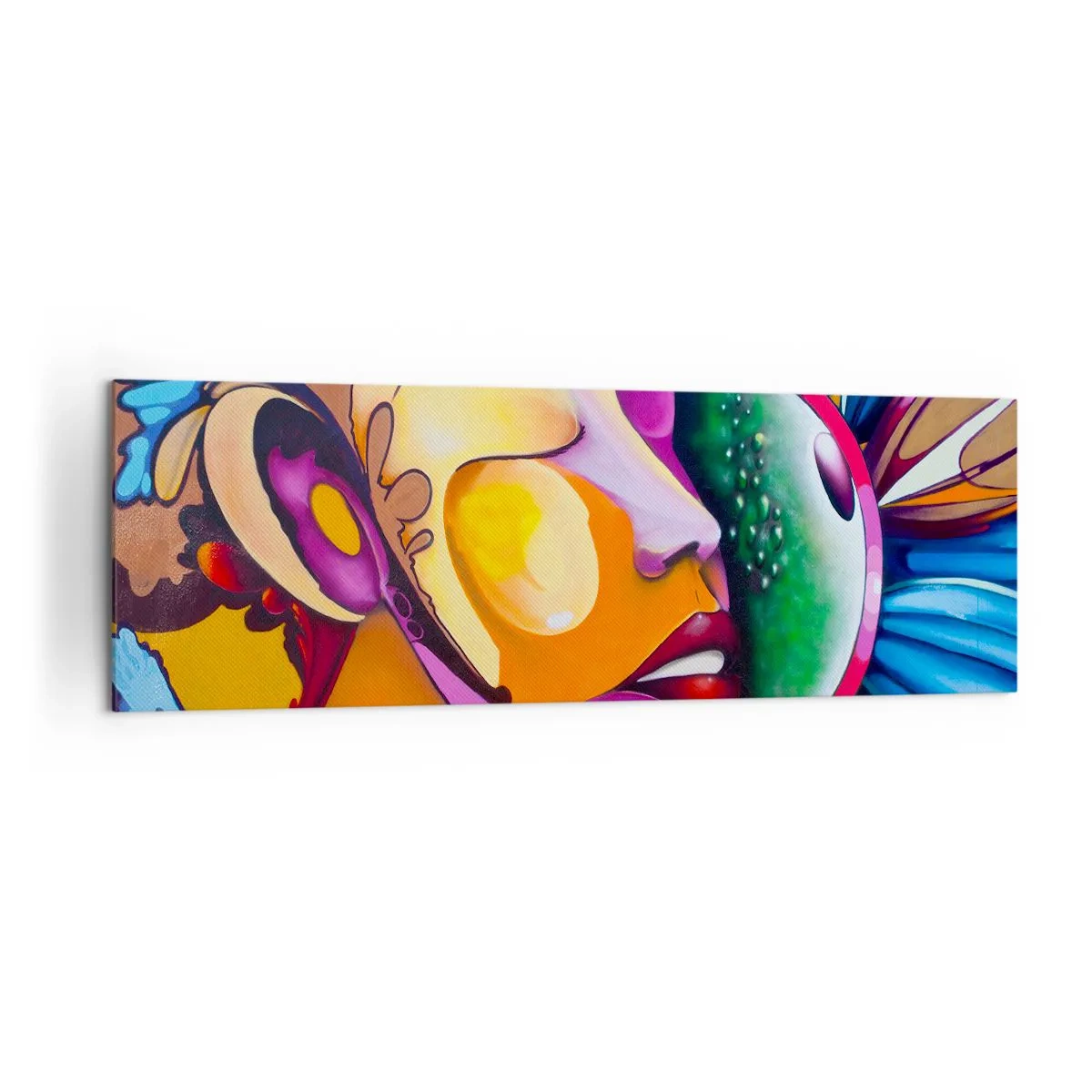Canvastavla - Bild på duk - Känna på med färg - 160x50 cm