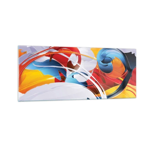 Glastavla - Bild på glas - Elementens dans - 100x40 cm