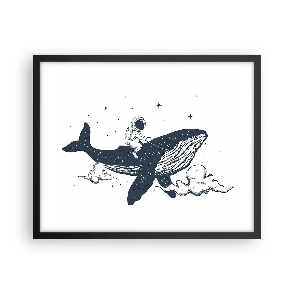 Affisch i svart ram - Rymdäventyr - 50x40 cm