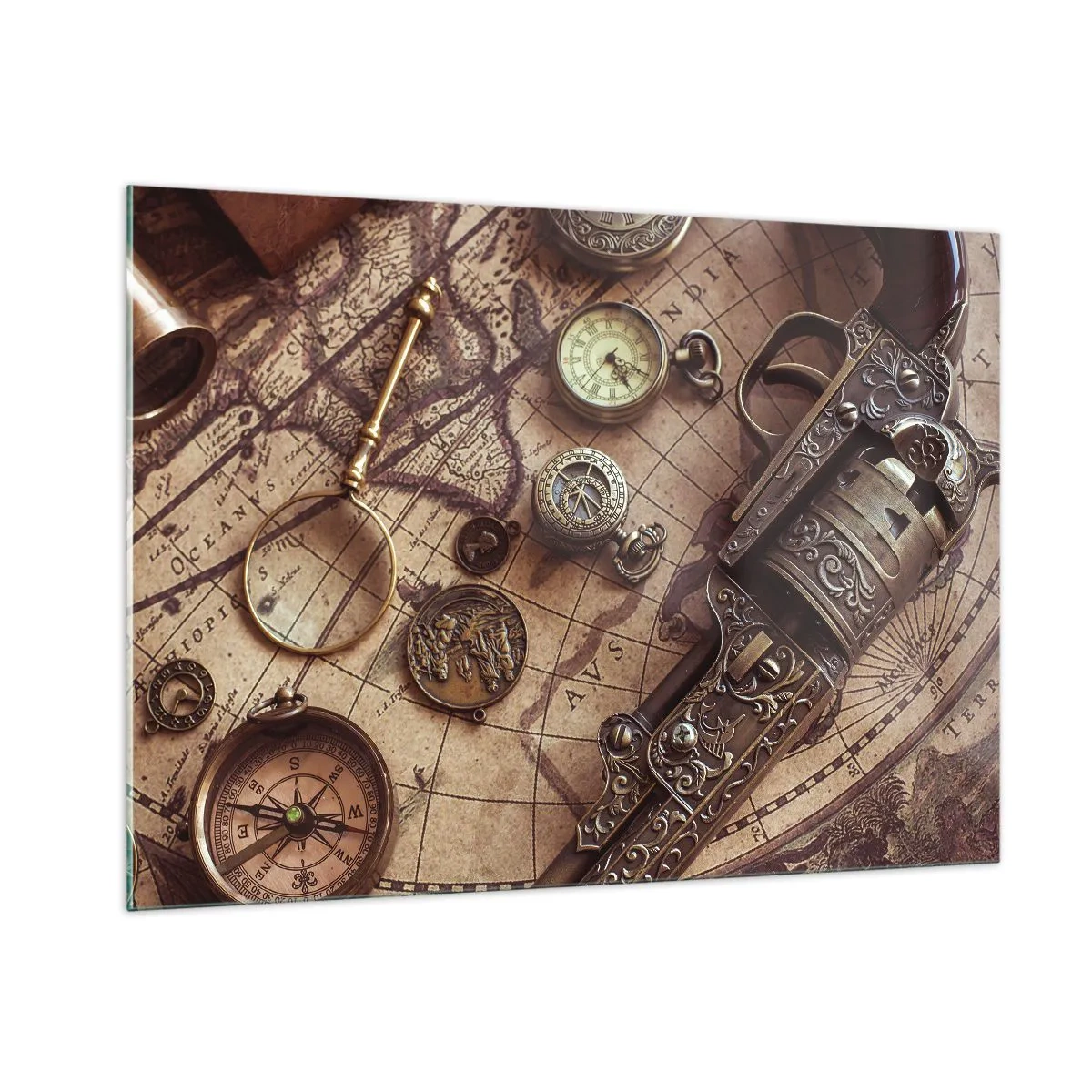 Glastavla - Bild på glas - Äventyret kallar - 100x70 cm