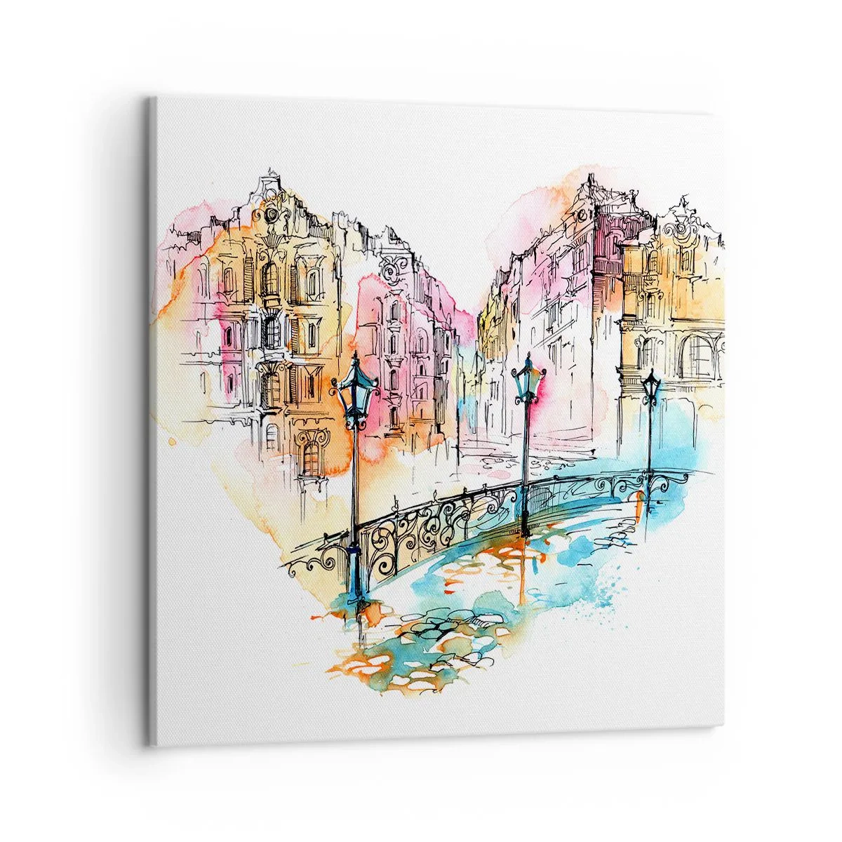 Canvastavla - Bild på duk - Stadens hjärta - 50x50 cm