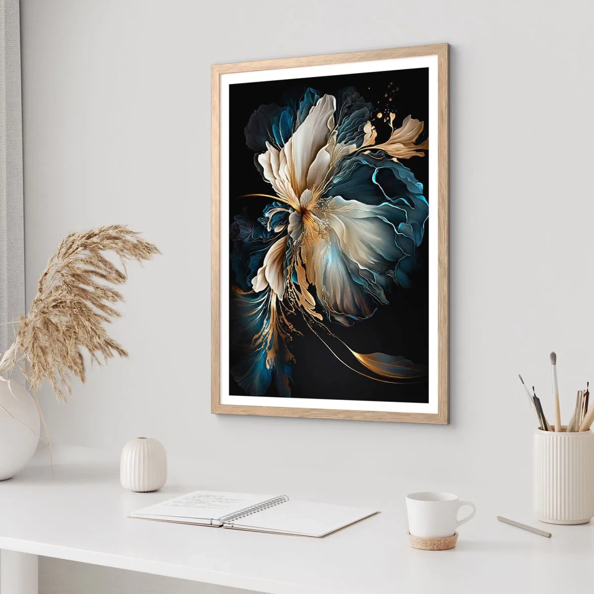 Affisch i ram av ljusek - Sagolik ormbunksblomma - 61x91 cm