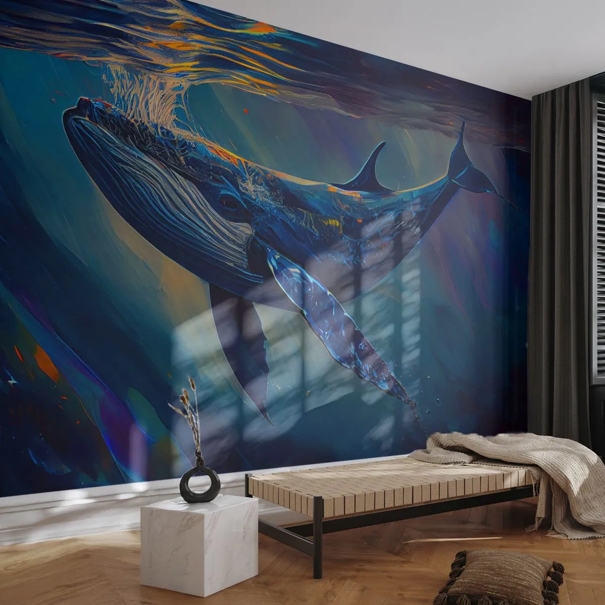 Fototapet Premium Canvas - Välkommen till min värld - Val, Hav, Under vattnet - 200x140 cm