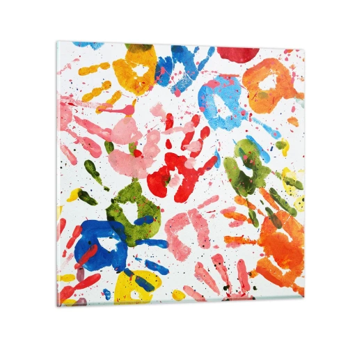 Glastavla - Bild på glas - Följs spåren - 30x30 cm