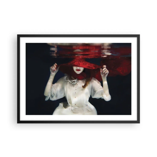 Affisch i svart ram - Konstig fru - 70x50 cm
