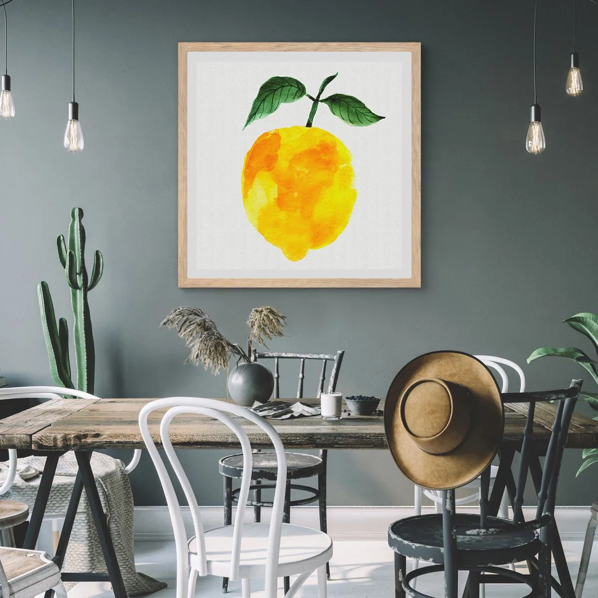 Affisch i ram av ljusek - Hur man känner smaken av solen - 60x60 cm