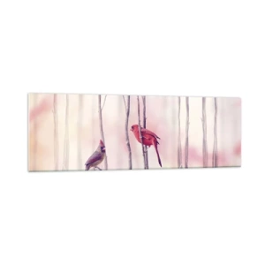 Glastavla - Bild på glas - Rosa skogens saga - 160x50 cm