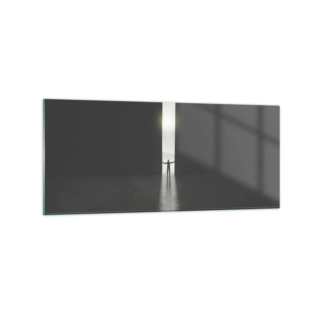 Glastavla - Bild på glas - Ett steg mot den ljusa framtiden - 120x50 cm