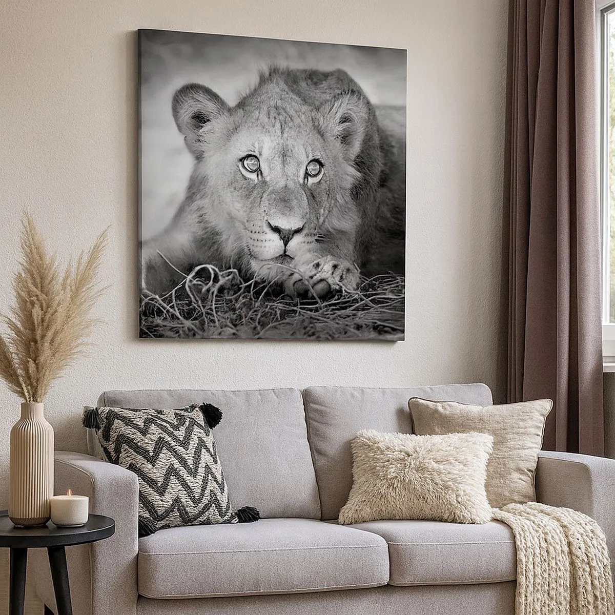 Canvastavla - Bild på duk - Kunglig valp - 30x30 cm