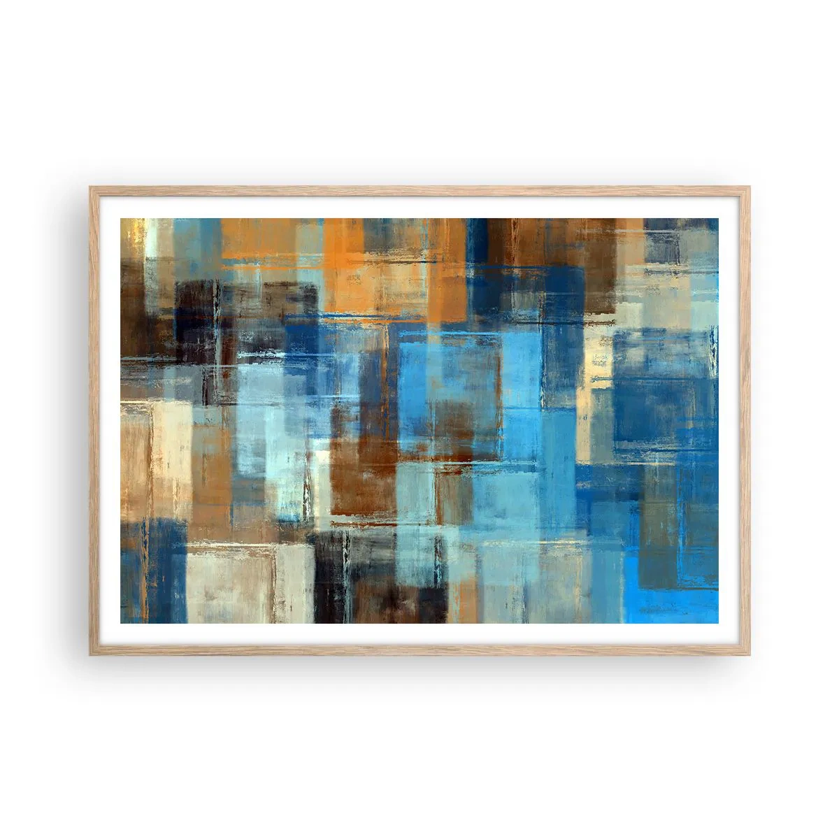 Affisch i ram av ljusek - Genom blåa gardinen - 100x70 cm