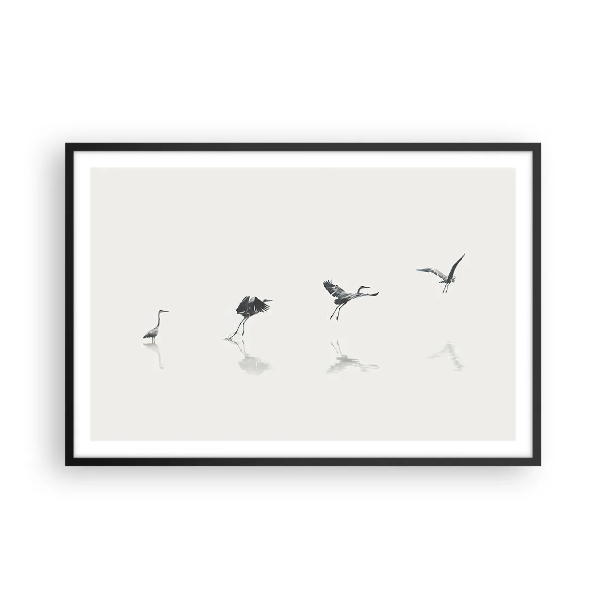 Affisch i svart ram - Fyra enkla steg - 91x61 cm