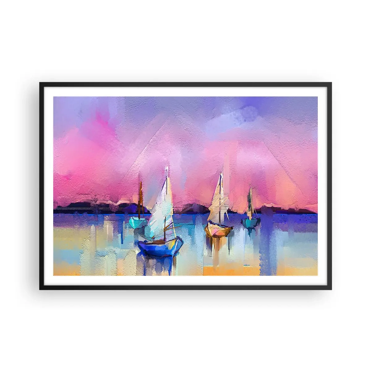 Affisch i svart ram - Riktning: öppet vatten - 100x70 cm