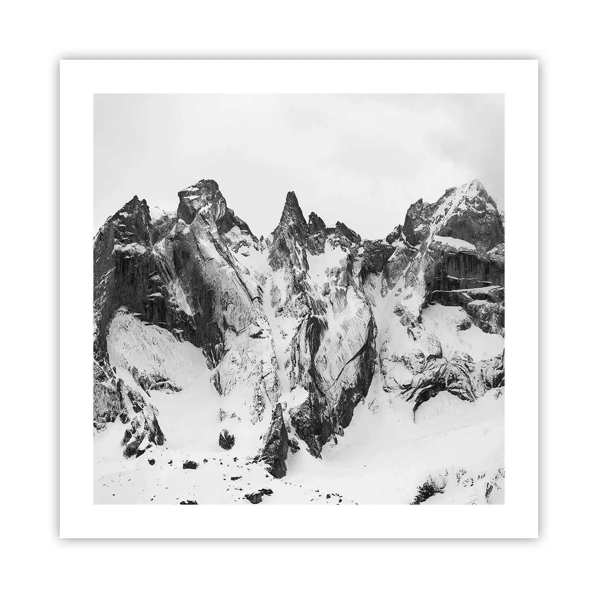 Affisch - Granitfarlig bergsrygg - 50x50 cm