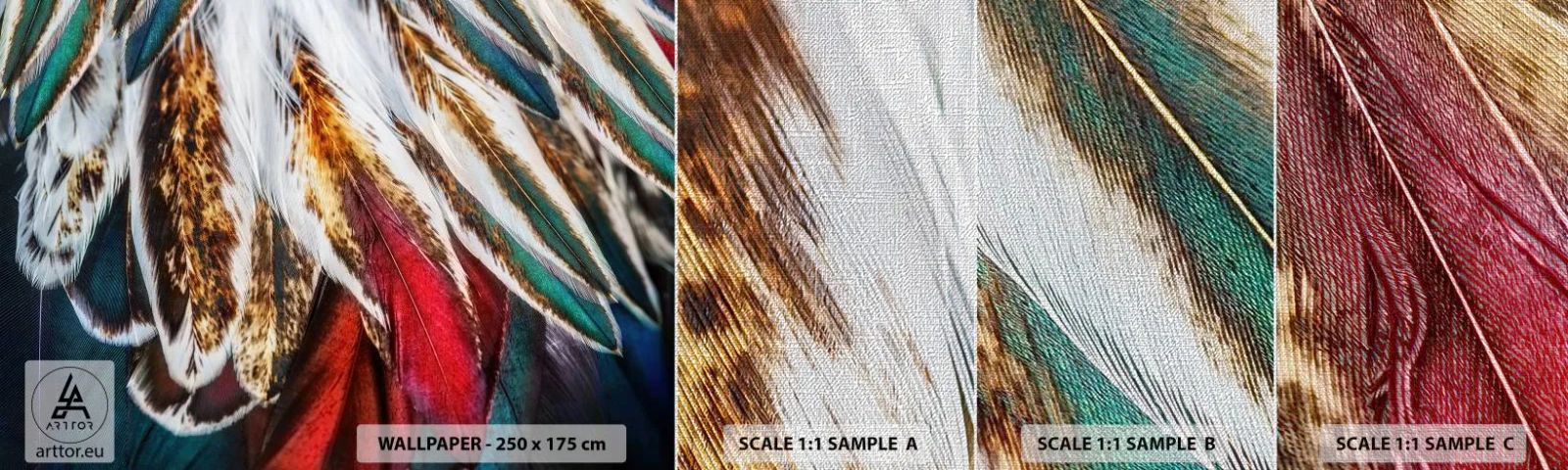 Provbit av fototapet Premium Canvas - flyghemligheter - Abstraktion, Bit, Boho - 100x30 cm