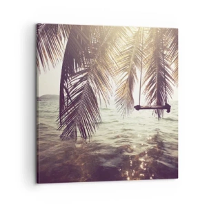 Canvastavla - Bild på duk - Gunga i molnen hur mycket du vill - 60x60 cm