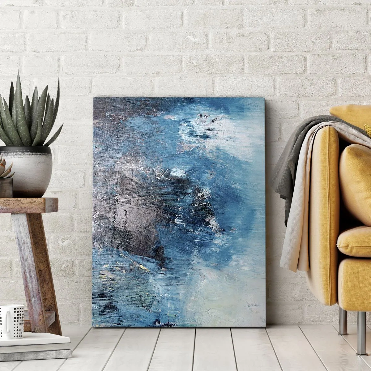 Canvastavla - Bild på duk - Blå rapsodi - 50x70 cm