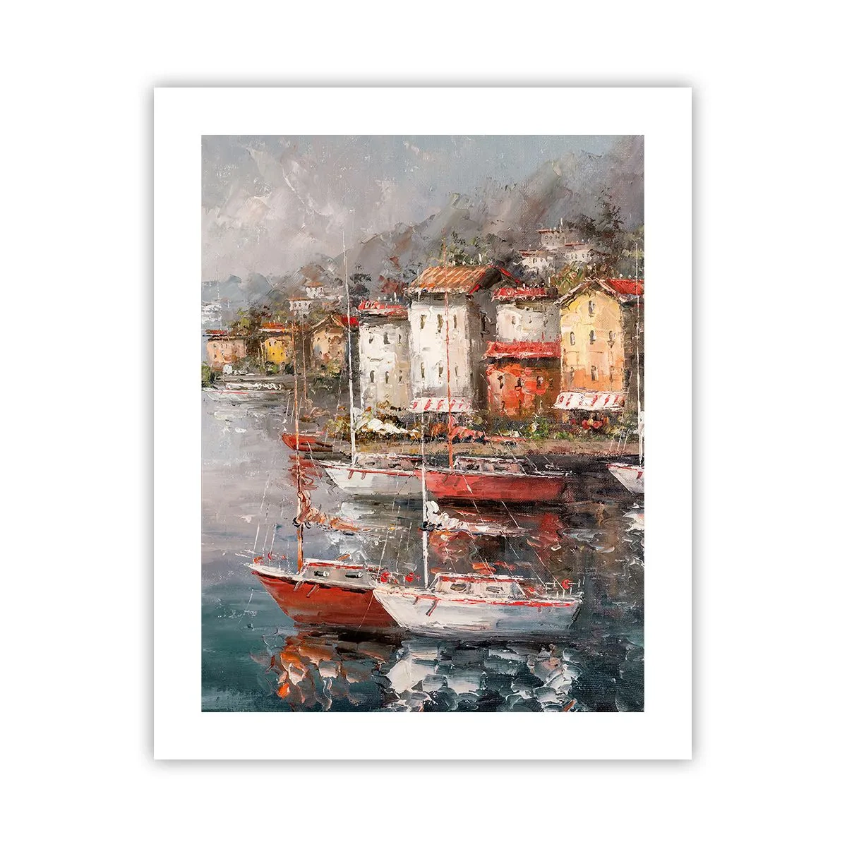 Affisch - Romantisk hamn - 40x50 cm