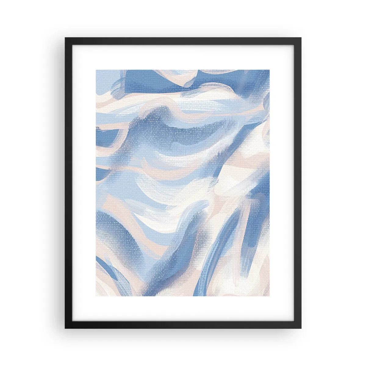 Affisch i svart ram - Blå krusningar - 40x50 cm