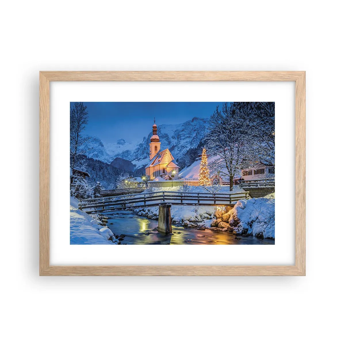 Affisch i ram av ljusek - Julens anda - 40x30 cm