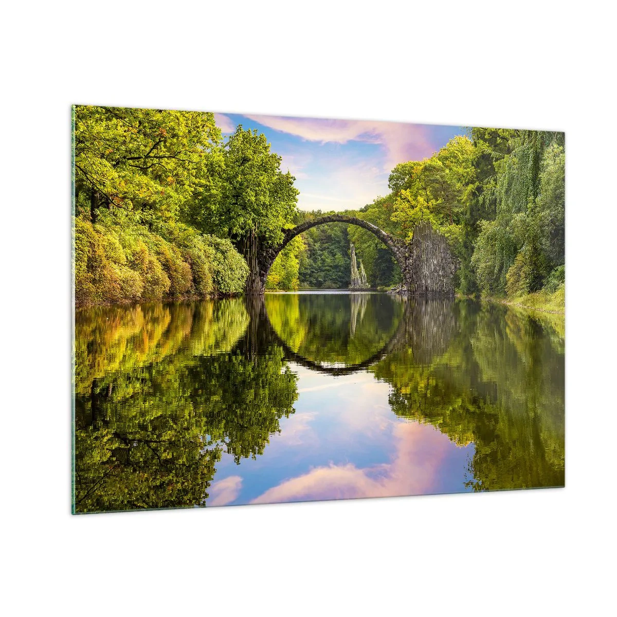 Glastavla - Bild på glas - På skarven mellan två världar - 100x70 cm