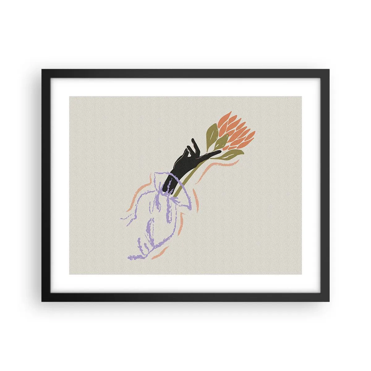 Affisch i svart ram - En systerlig beröring - 50x40 cm