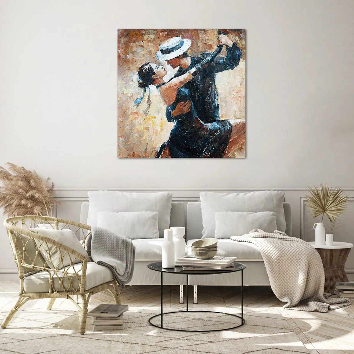 Glastavla - Bild på glas - A la Rudolf Valentino - 70x70 cm