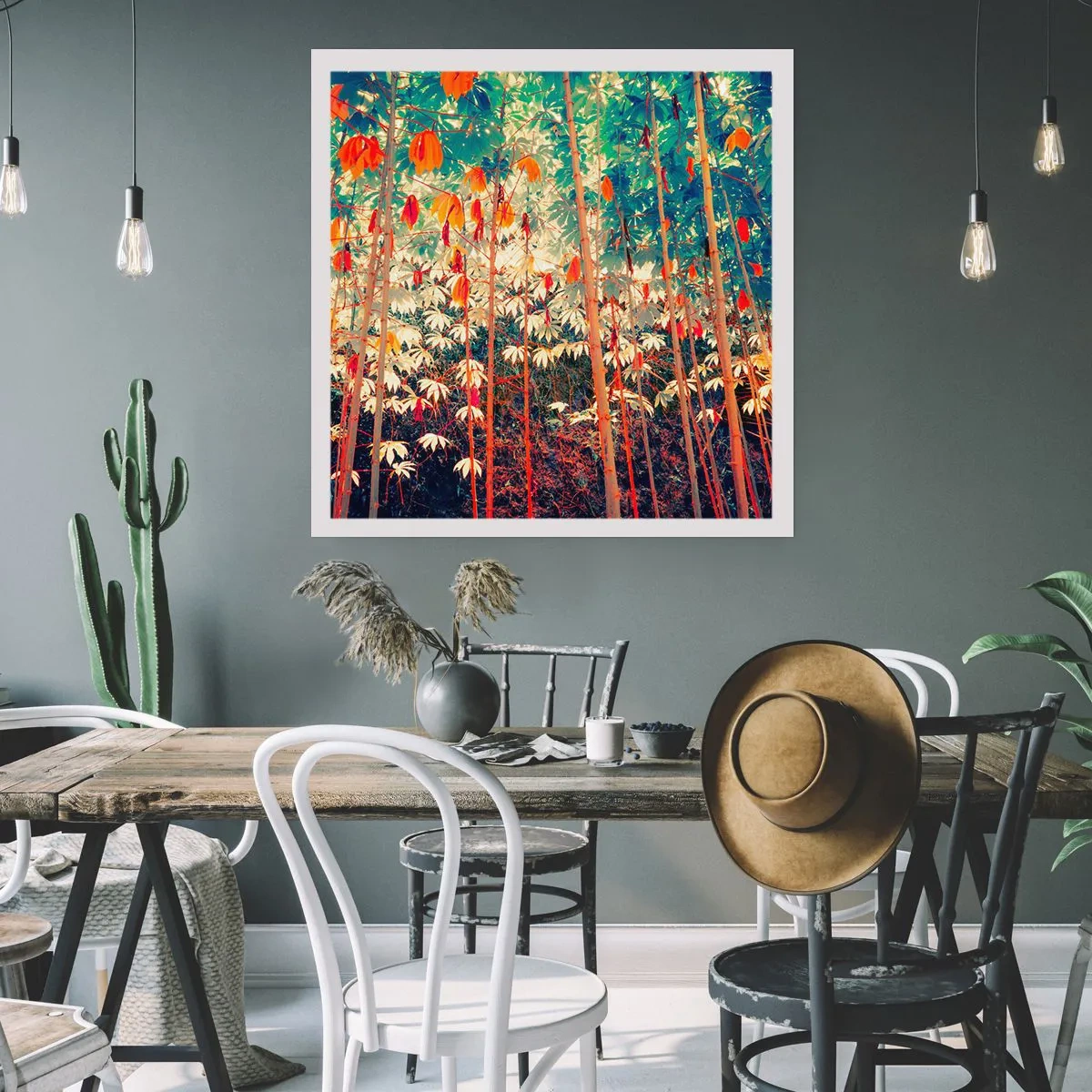 Affisch - Lövbladens hemlighetsfulla liv - 60x60 cm