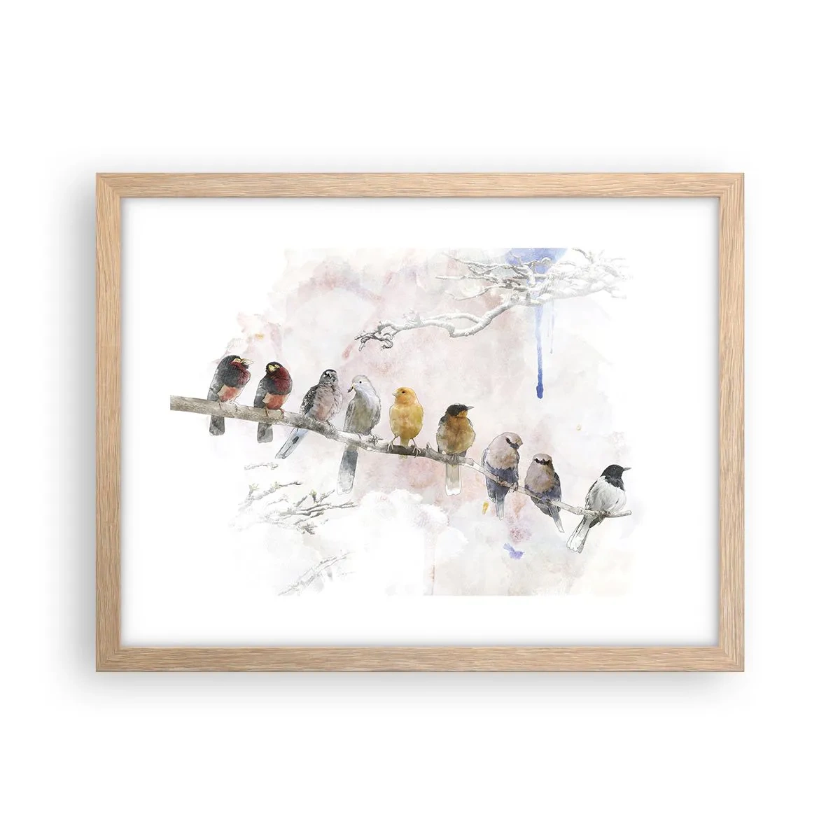 Affisch i ram av ljusek - Bevingat möte - 40x30 cm