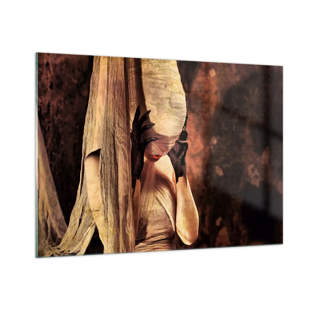 Glastavla - Bild på glas - Mellan det goda och det onda - 100x70 cm