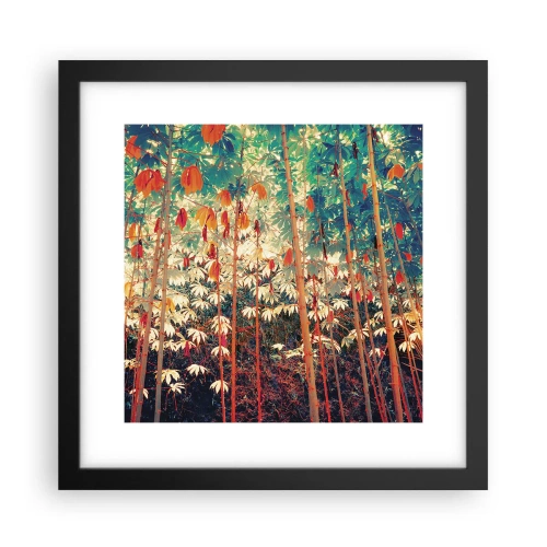 Affisch i svart ram - Lövbladens hemlighetsfulla liv - 30x30 cm