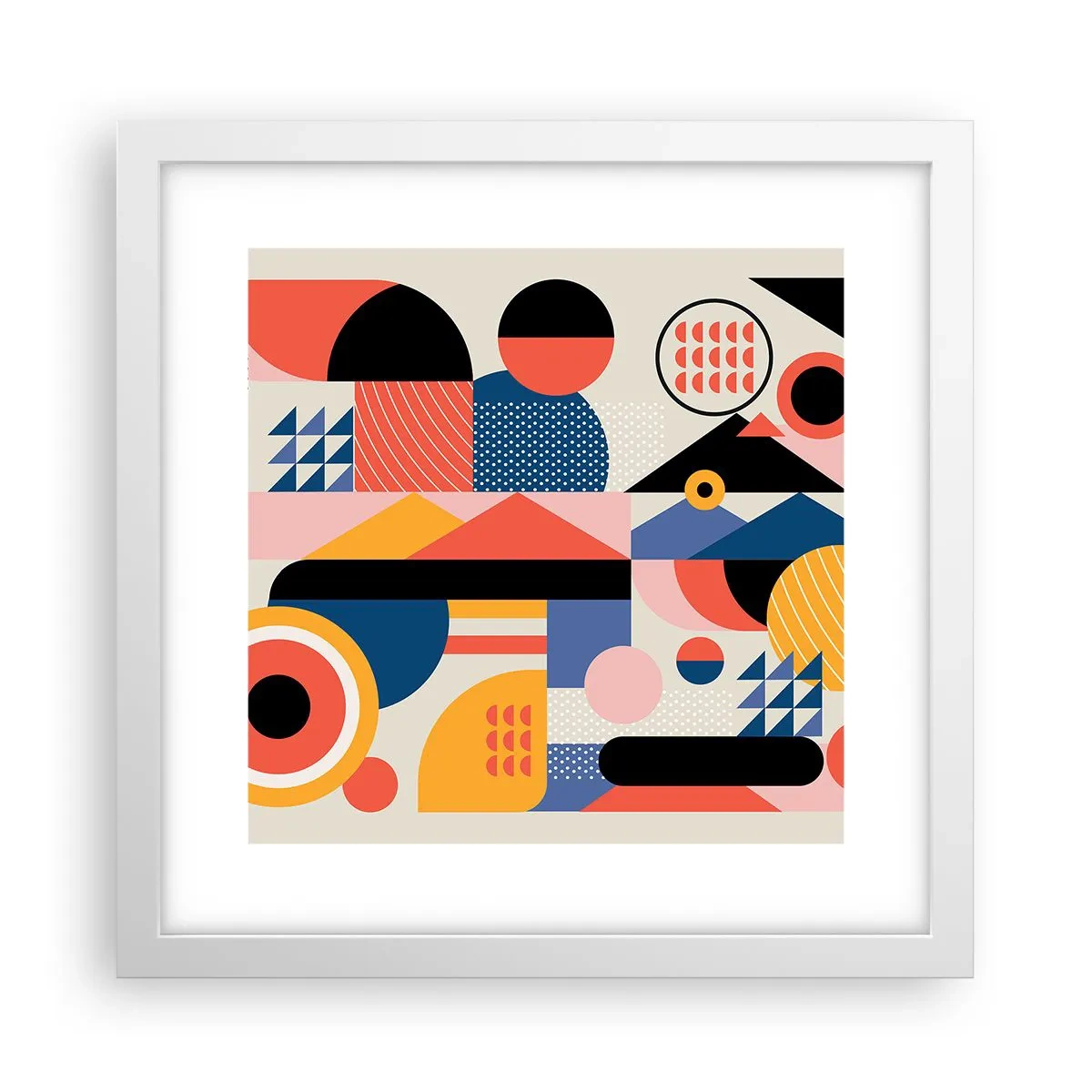 Affisch i vit ram - Komposition: Lek - 30x30 cm