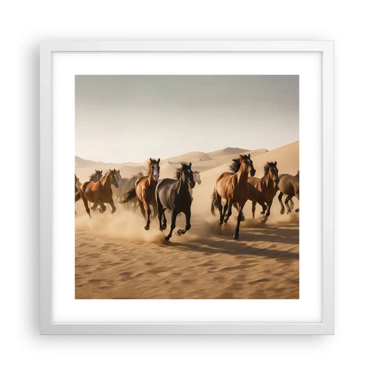 Affisch i vit ram - Fri som vinden - 40x40 cm