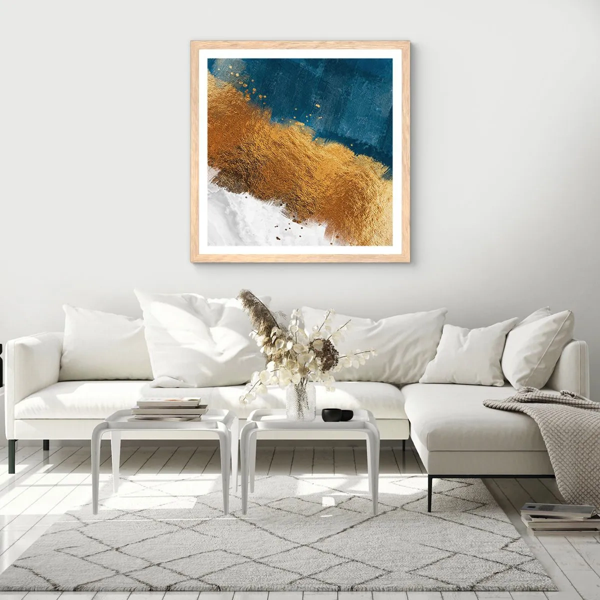 Affisch i ram av ljusek - Sommarens färger - 60x60 cm