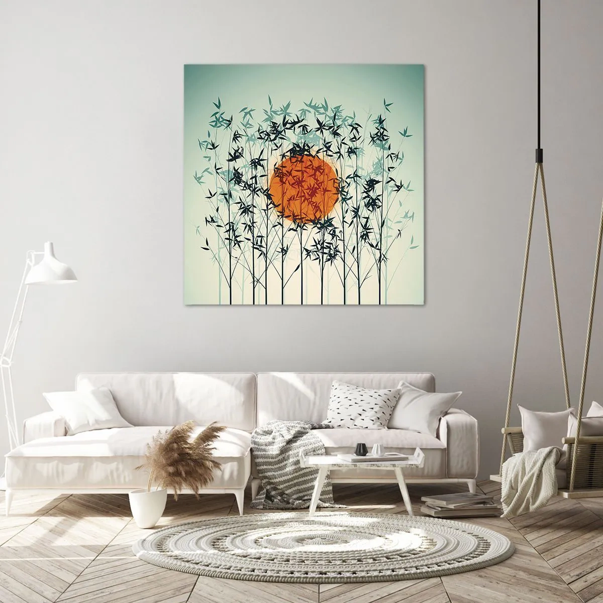 Canvastavla - Bild på duk - Japansk sol - 60x60 cm