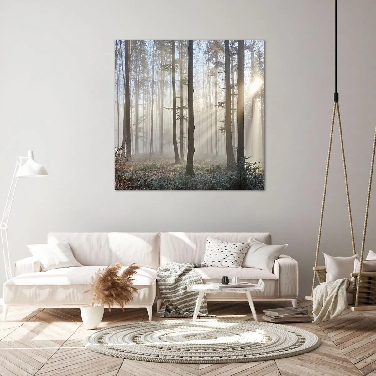 Canvastavla - Bild på duk - Dimman är också vaken - 50x50 cm