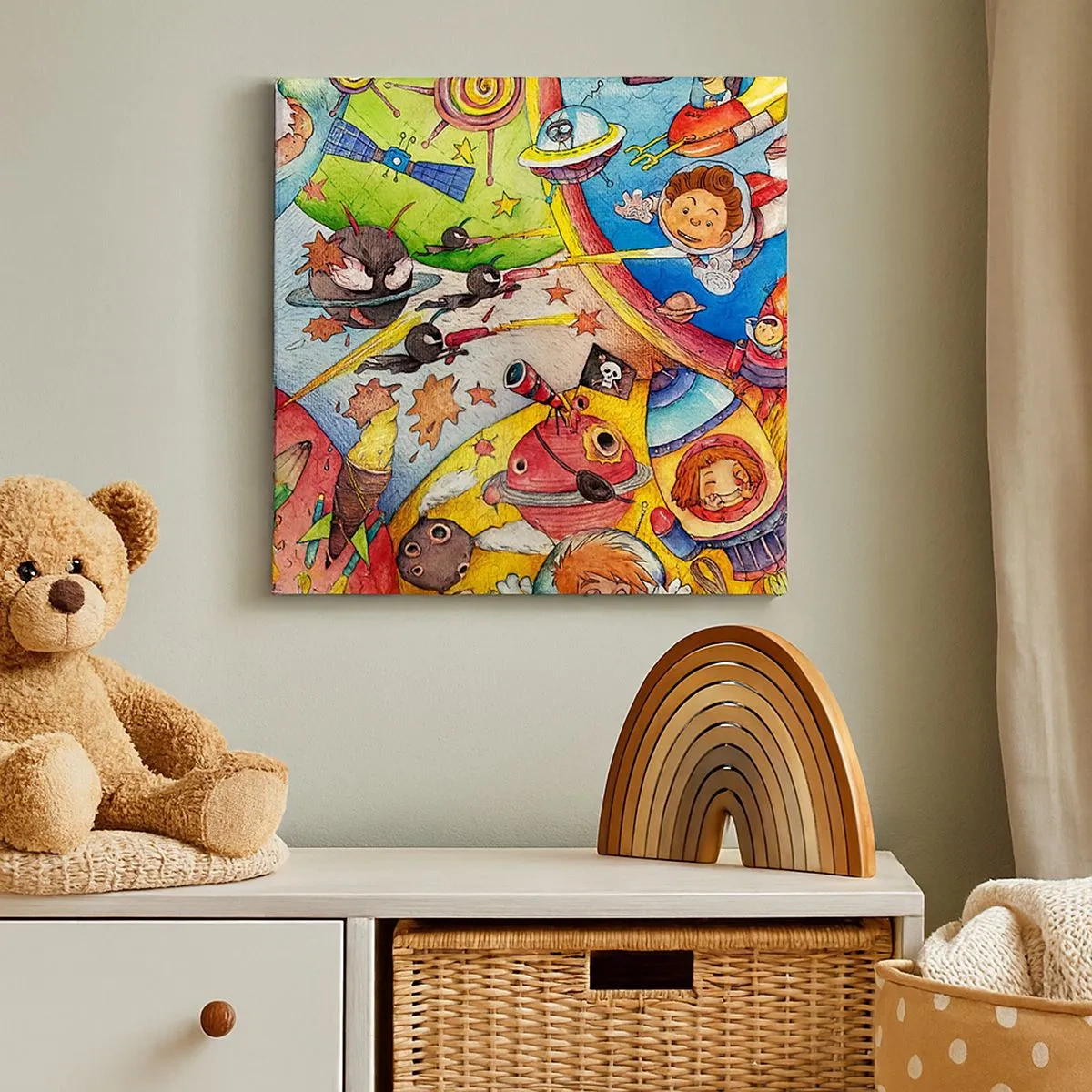 Canvastavla - Bild på duk - Stora rymdäventyret - 30x30 cm