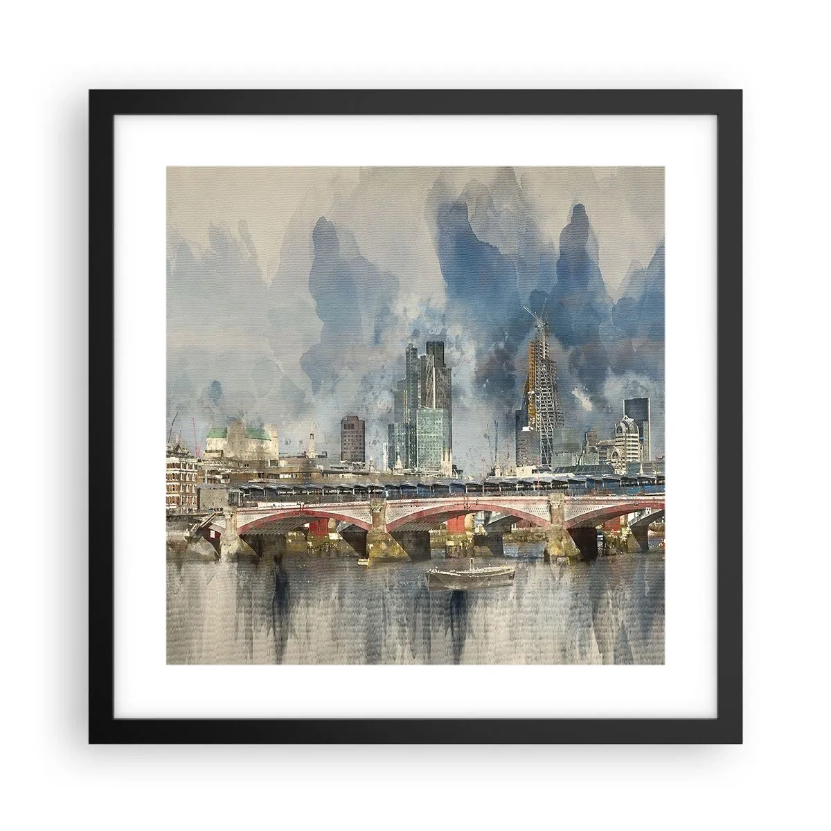 Affisch i svart ram - London i hela sin prakt - 40x40 cm