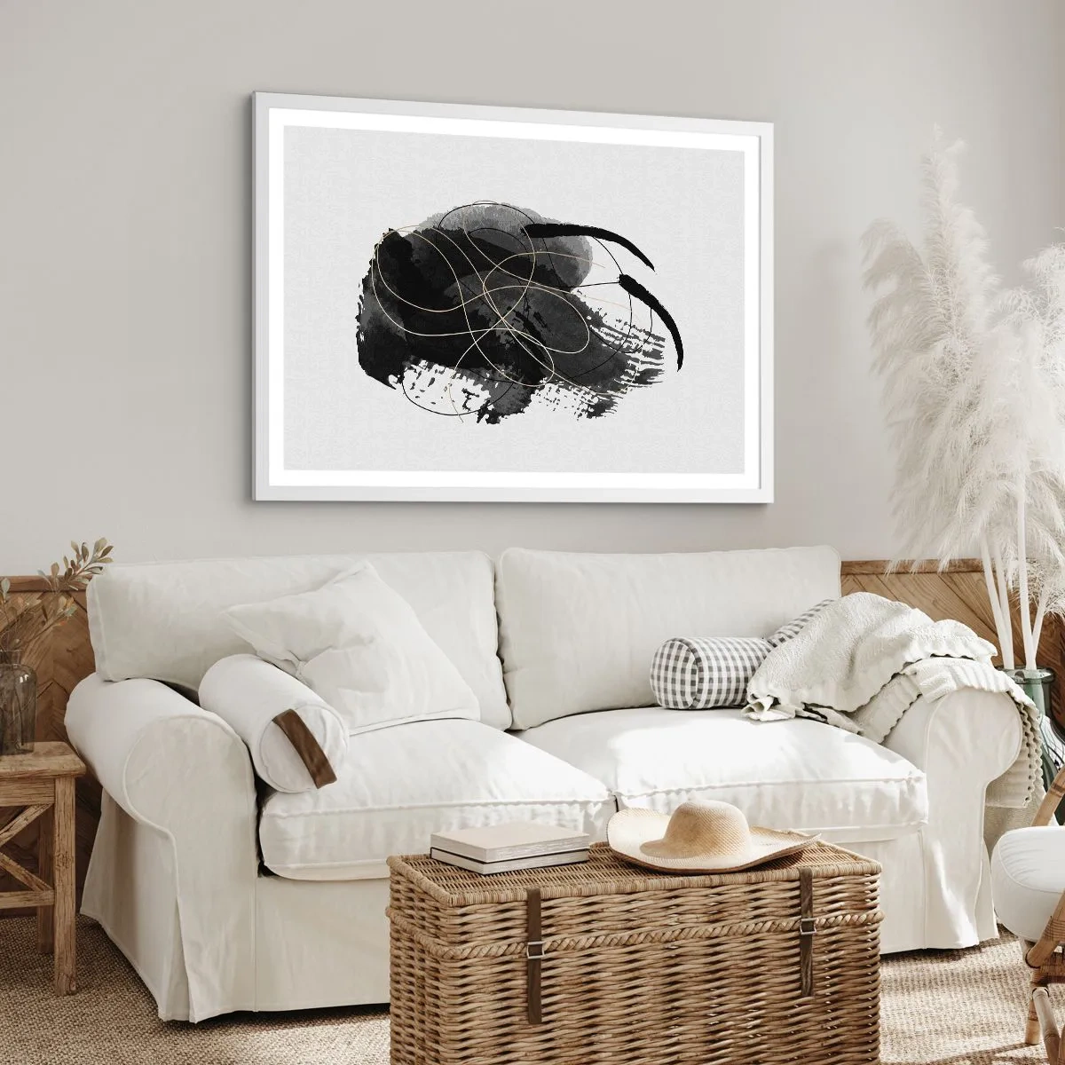 Affisch i vit ram - Uppkommen ur svärta - 70x50 cm