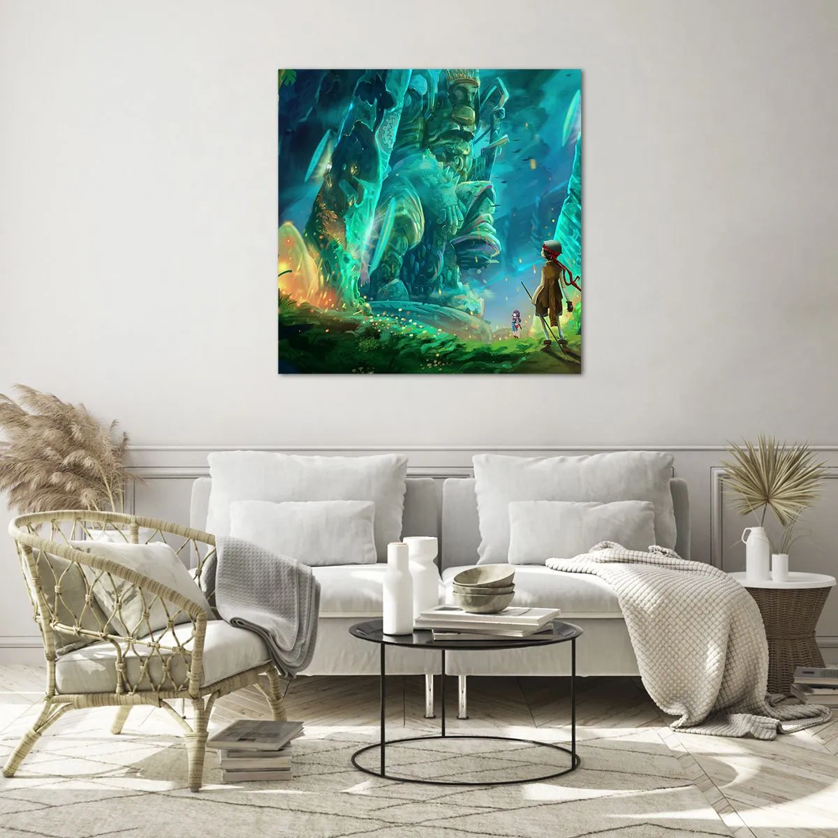 Glastavla - Bild på glas - Från den stora sagoboken - 70x70 cm