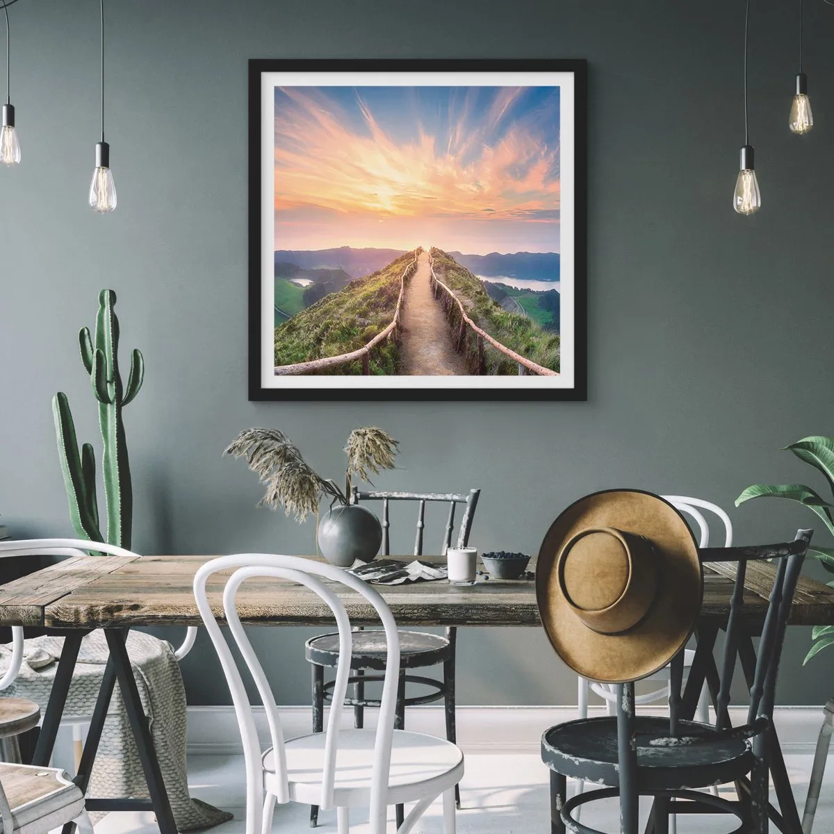 Affisch i svart ram - Nära himlen - 50x50 cm