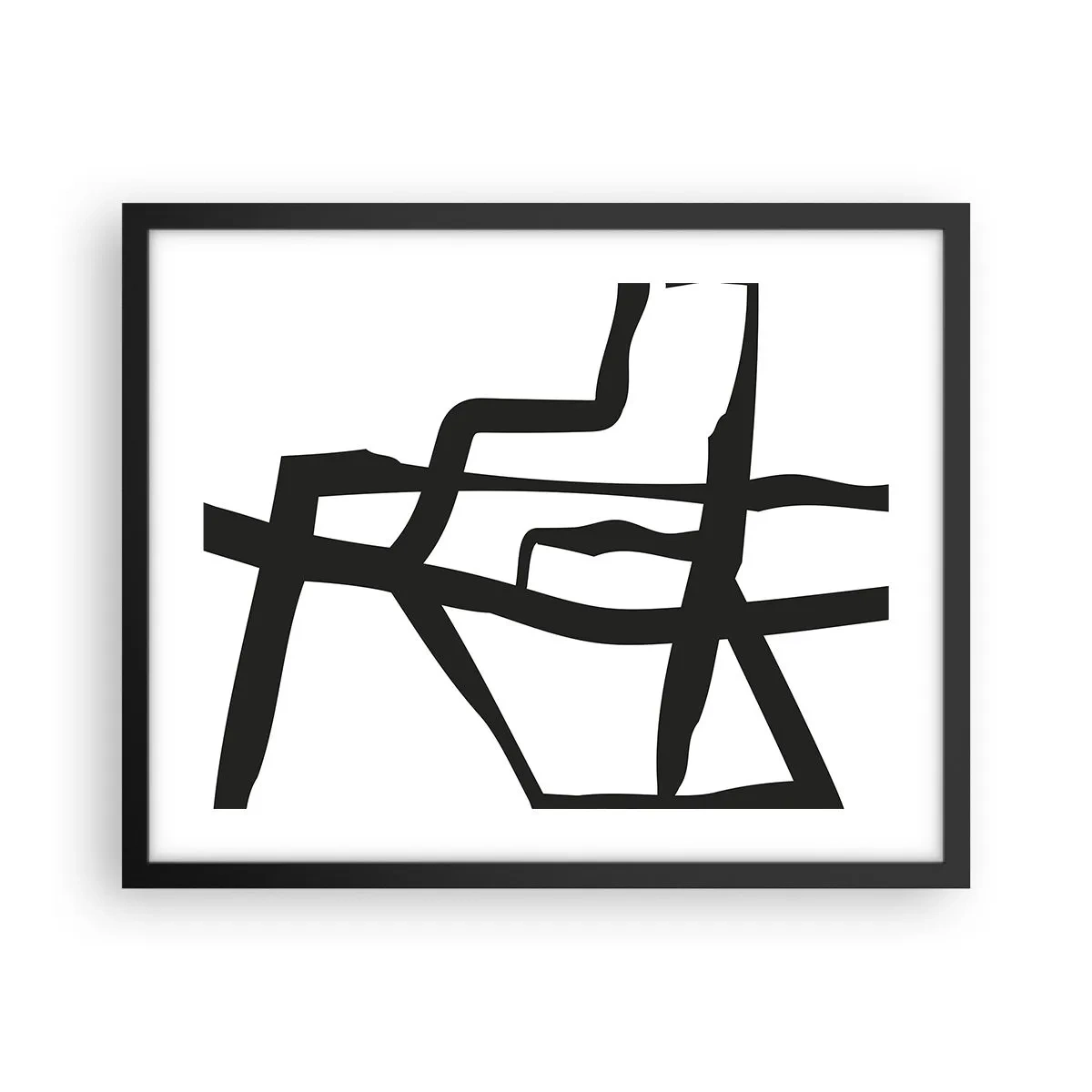 Affisch i svart ram - Svartvit konstruktion - 50x40 cm