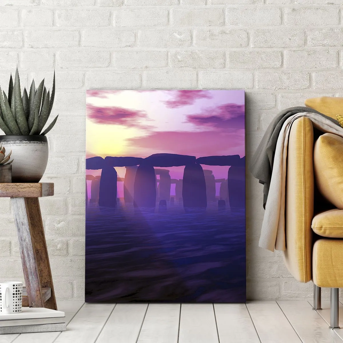 Canvastavla - Bild på duk - Gryningens hemlighet i dimma - 55x100 cm