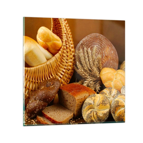 Glastavla - Bild på glas - Vi kom undan igen - 60x60 cm