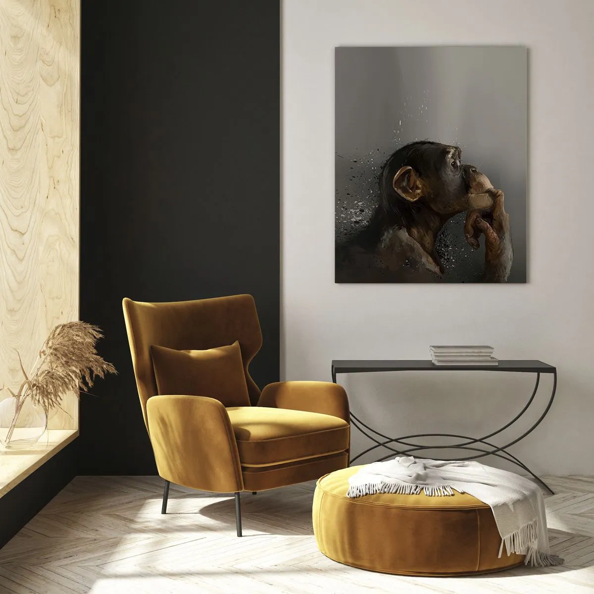 Glastavla - Bild på glas - Säkert en tänkare - 50x70 cm