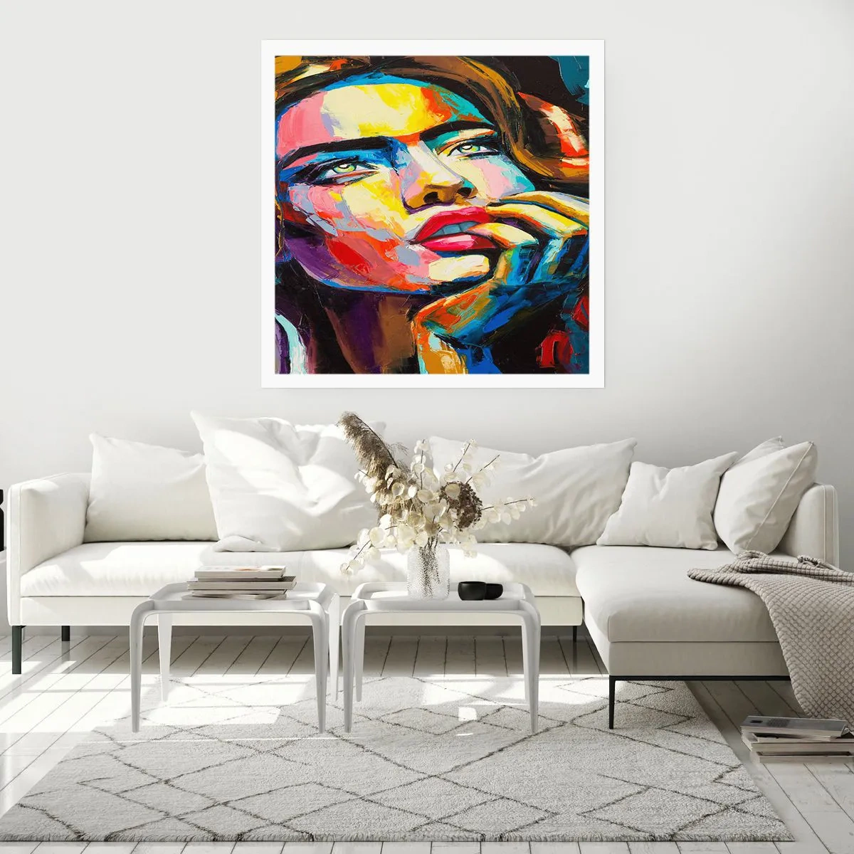 Affisch - Drömmar seglar i himlen som fåglar - 60x60 cm