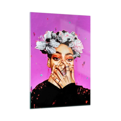 Glastavla - Bild på glas - Lite galen - 50x70 cm