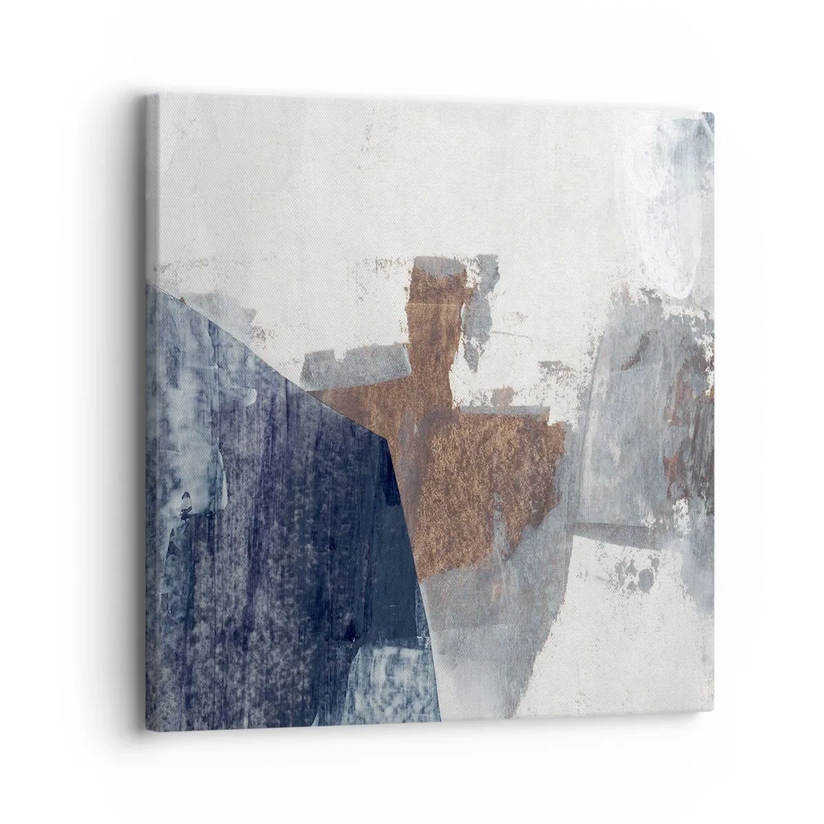 Canvastavla - Bild på duk - Blåbruna former - 30x30 cm