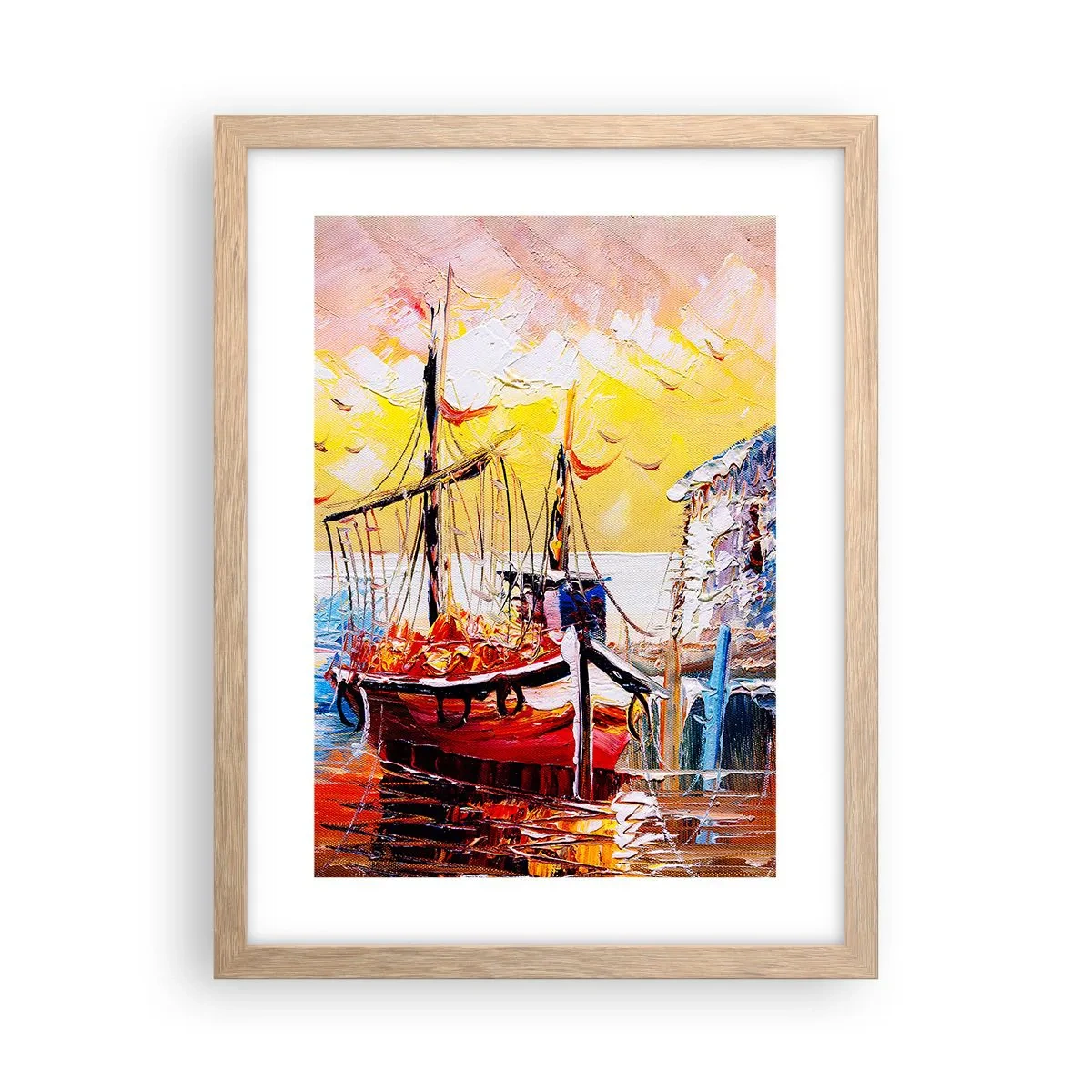 Affisch i ram av ljusek - Lycklig återresa - 30x40 cm